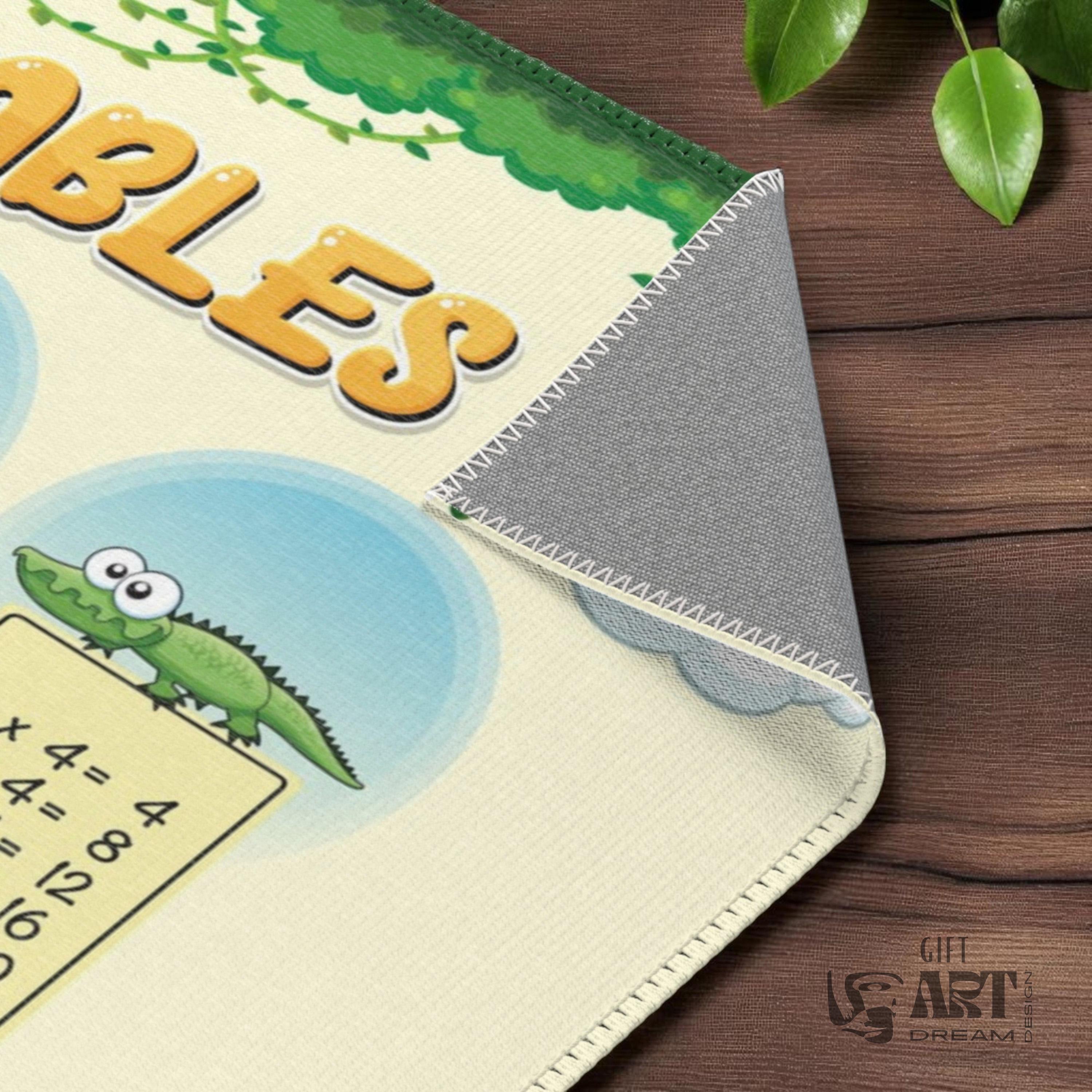 Educational Times Tables Rug – Fun Animal Multiplication Mat for Kids’ Room & Early Math Learning