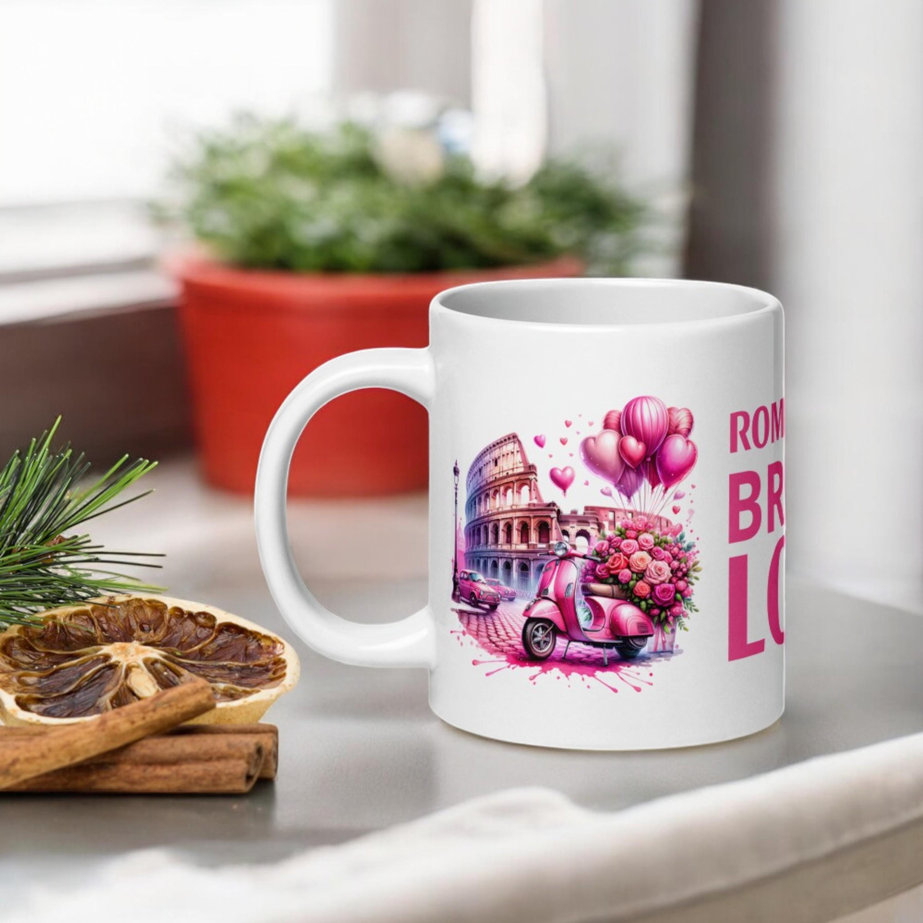 White glossRoman Holiday Love Mug Sety mug, Amore in Roma Mug Set, Eternal City Lovers Mug. When in Rome Mug Gift
