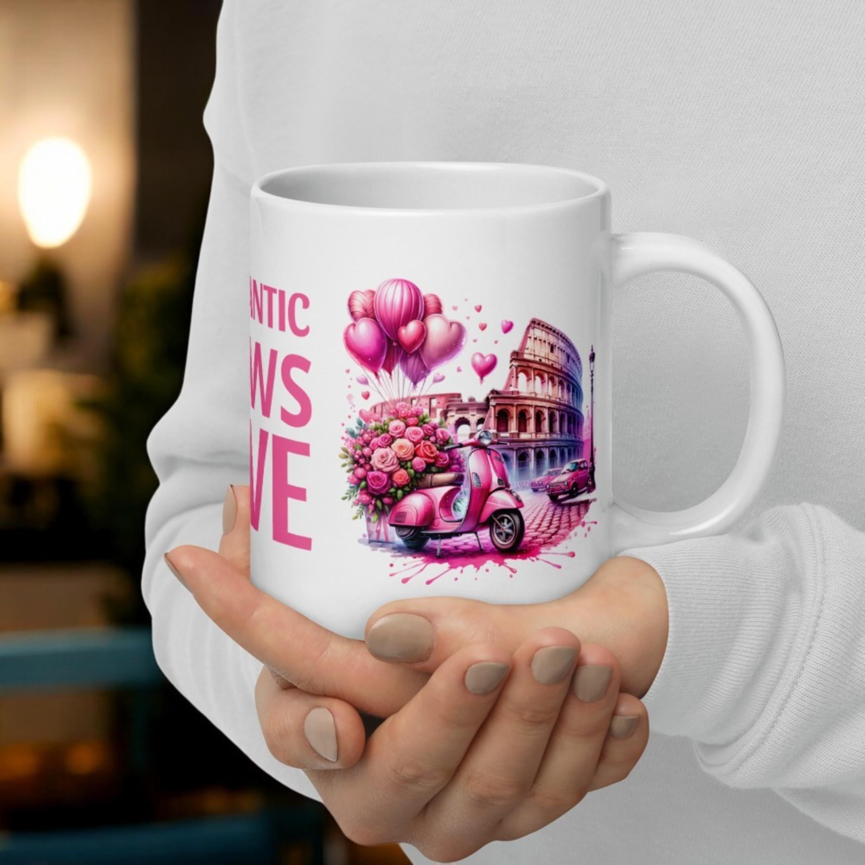 White glossRoman Holiday Love Mug Sety mug, Amore in Roma Mug Set, Eternal City Lovers Mug. When in Rome Mug Gift