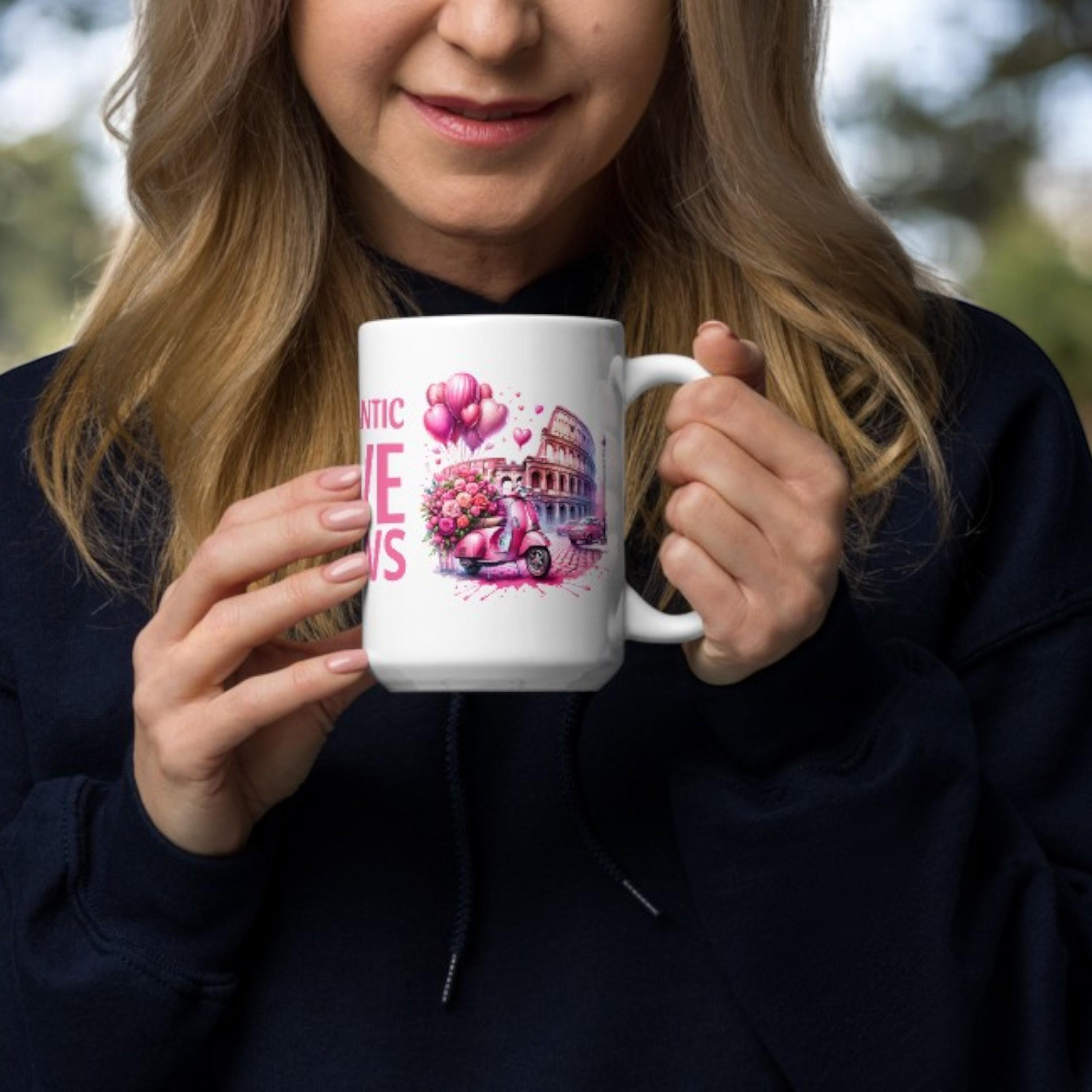 White glossRoman Holiday Love Mug Sety mug, Amore in Roma Mug Set, Eternal City Lovers Mug. When in Rome Mug Gift