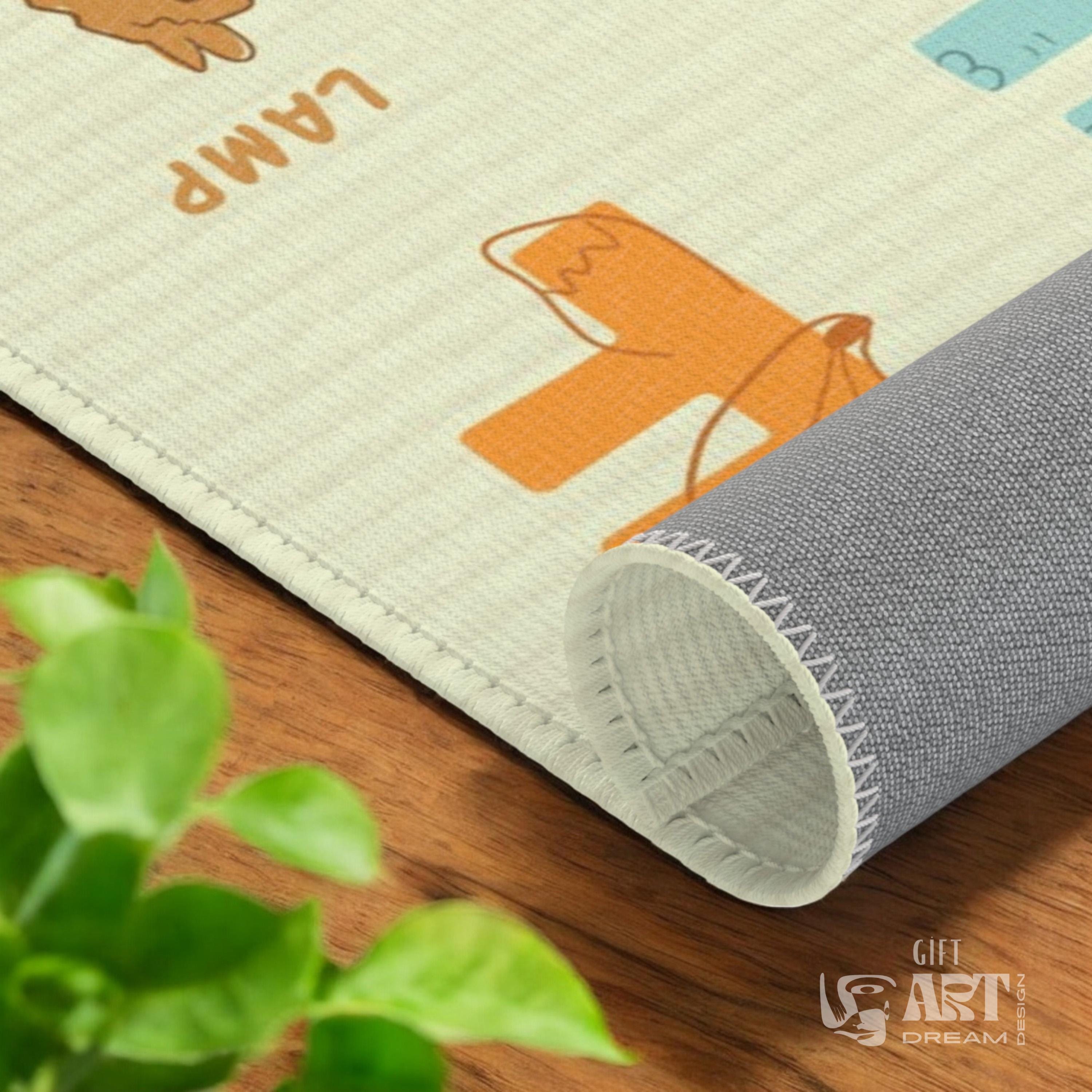 Educational Animal Alphabet Rug - Fun | Colorful Learning Mat for Kids Room, Soft & Durable, 3 Sizes Available